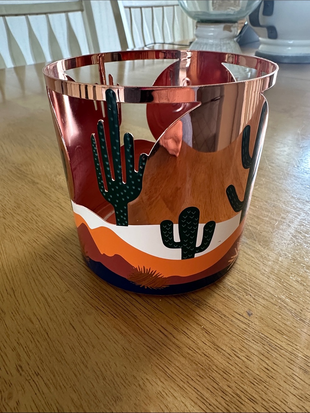 Yankee Candle Metal Jar Holder Cactus Desert NWT